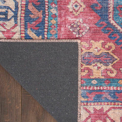 Nicole Curtis Vintage Tribal Rectangle Area Rug Machine Washable Red SR105 Made In Turkey