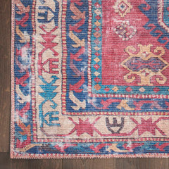 Nicole Curtis Vintage Tribal Rectangle Area Rug Machine Washable Red SR105 Made In Turkey