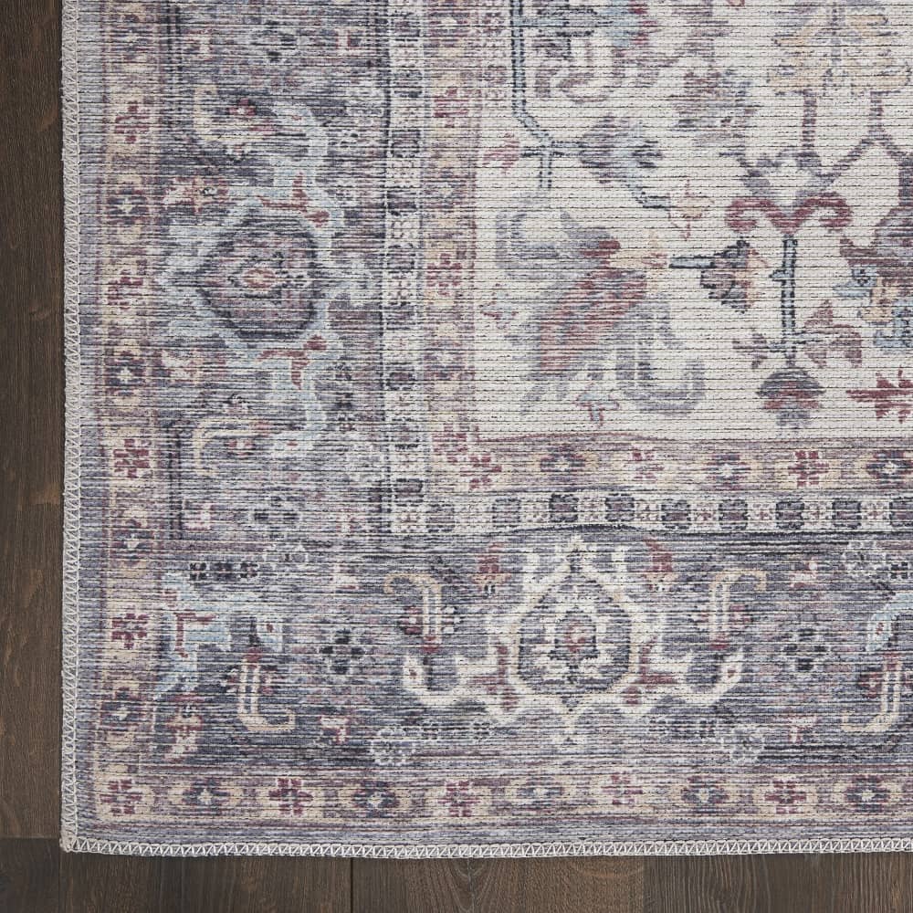 Nicole Curtis Vintage Persian Rectangle Area Rug Machine Washable Grey SR104 Made In Turkey