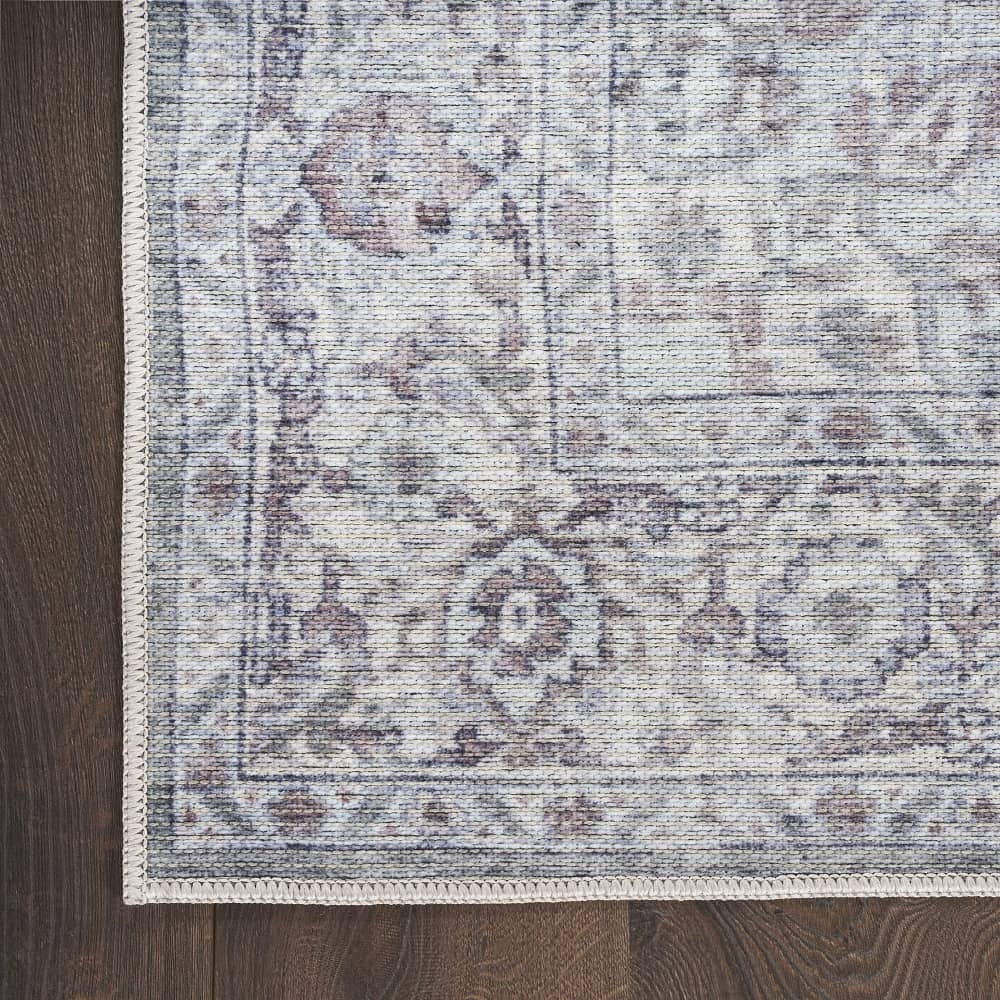 Nicole Curtis Vintage Persian Rectangle Area Rug Machine Washable Ivory Grey SR101 Made In Turkey