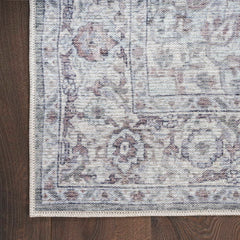 Nicole Curtis Vintage Persian Rectangle Area Rug Machine Washable Ivory Grey SR101 Made In Turkey