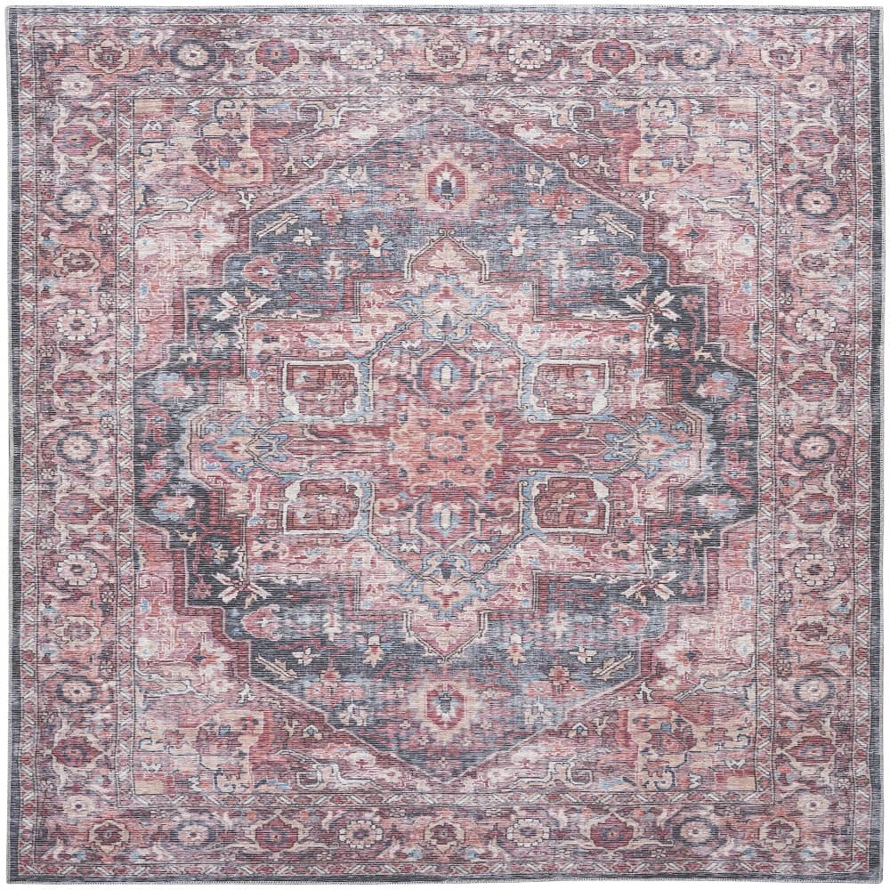 Nicole Curtis Vintage Persian Rectangle Area Rug Machine Washable Multicolor SR101 Made In Turkey