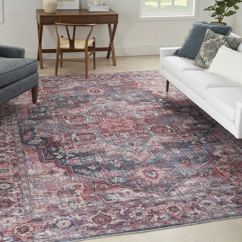 Nicole Curtis Vintage Persian Rectangle Area Rug Machine Washable Multicolor SR101 Made In Turkey