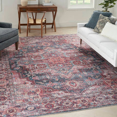Nicole Curtis Vintage Persian Rectangle Area Rug Machine Washable Multicolor SR101 Made In Turkey