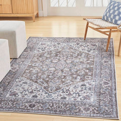 Nicole Curtis Vintage Persian Rectangle Area Rug Machine Washable Olive Ivory SR104 Made In Turkey