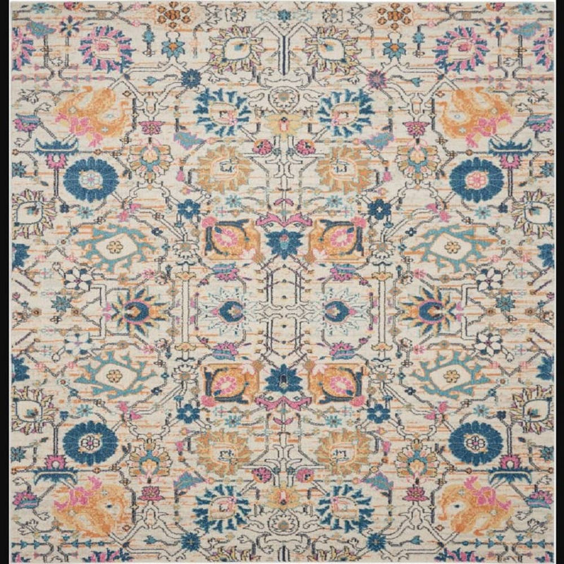 Nourison Bohemian Floral Rectangle Area Rug Passion Ivory Multicolor PSN01 Made In Turkey