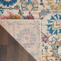 Nourison Bohemian Floral Rectangle Area Rug Passion Ivory Multicolor PSN01 Made In Turkey