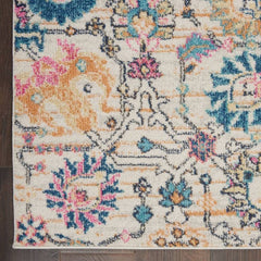Nourison Bohemian Floral Rectangle Area Rug Passion Ivory Multicolor PSN01 Made In Turkey