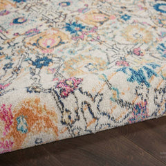 Nourison Bohemian Floral Rectangle Area Rug Passion Ivory Multicolor PSN01 Made In Turkey