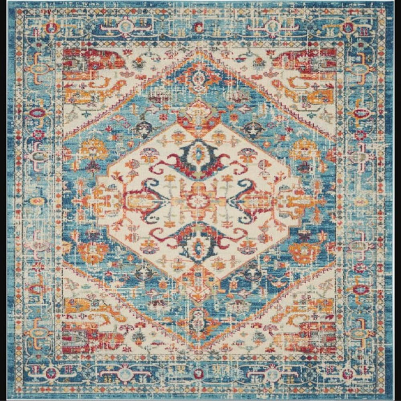 Nourison Bohemian Persian Rectangle Area Rug Passion Ivory Light Blue PSN23 Made In Turkey