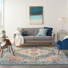 Nourison Bohemian Persian Rectangle Area Rug Passion Ivory Light Blue PSN23 Made In Turkey