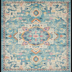 Nourison Bohemian Persian Rectangle Area Rug Passion Ivory Light Blue PSN25 Made In Turkey