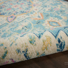 Nourison Bohemian Persian Rectangle Area Rug Passion Ivory Light Blue PSN25 Made In Turkey