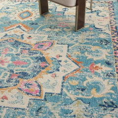 Nourison Bohemian Persian Rectangle Area Rug Passion Ivory Light Blue PSN25 Made In Turkey