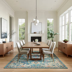 Nourison Bohemian Persian Rectangle Area Rug Passion Ivory Light Blue PSN25 Made In Turkey