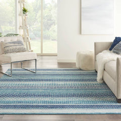 Nourison Bohemian Tribal Rectangle Area Rug Passion Navy Blue PSN26 Made In Turkey