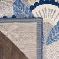 Nourison Chic Floral Rectangle Area Rug Aloha Blue Grey ALH25 Made In Turkey