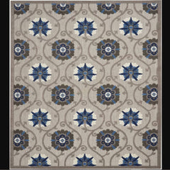 Nourison Contemporary Floral Rectangle Area Rug Aloha Grey ALH19 Made In Turkey