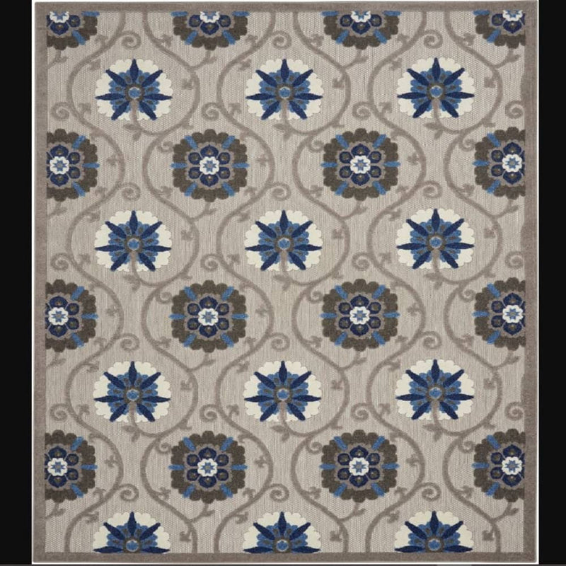 Nourison Contemporary Floral Rectangle Area Rug Aloha Grey ALH19 Made In Turkey