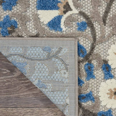 Nourison Contemporary Floral Rectangle Area Rug Aloha Grey Blue ALH20 Made In Turkey