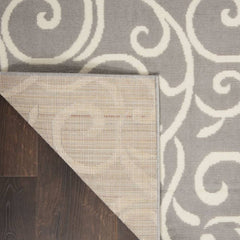 Nourison Contemporary Floral Rectangle Area Rug Grafix Grey GRF19 Made In Turkey