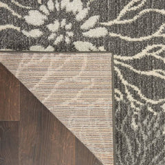 Nourison Contemporary Floral Rectangle Area Rug Passion Charcoal Blue PSN17 Made In Turkey