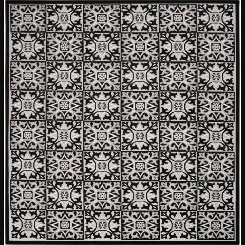 Nourison Contemporary Geometric Rectangle Area Rug Aloha Black ALH34 Made In Turkey