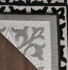 Nourison Contemporary Geometric Rectangle Area Rug Aloha Black ALH34 Made In Turkey