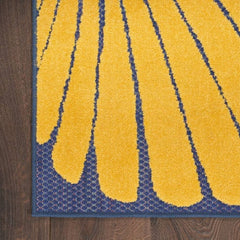 Nourison Contemporary Nature Rectangle Area Rug Aloha Navy Multicolor ALH24 Made In Turkey