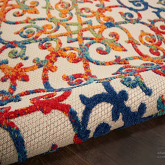 Nourison Contemporary Trellis Rectangle Area Rug Aloha Multicolor ALH21 Made In Turkey