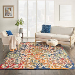 Nourison Contemporary Trellis Rectangle Area Rug Aloha Multicolor ALH21 Made In Turkey