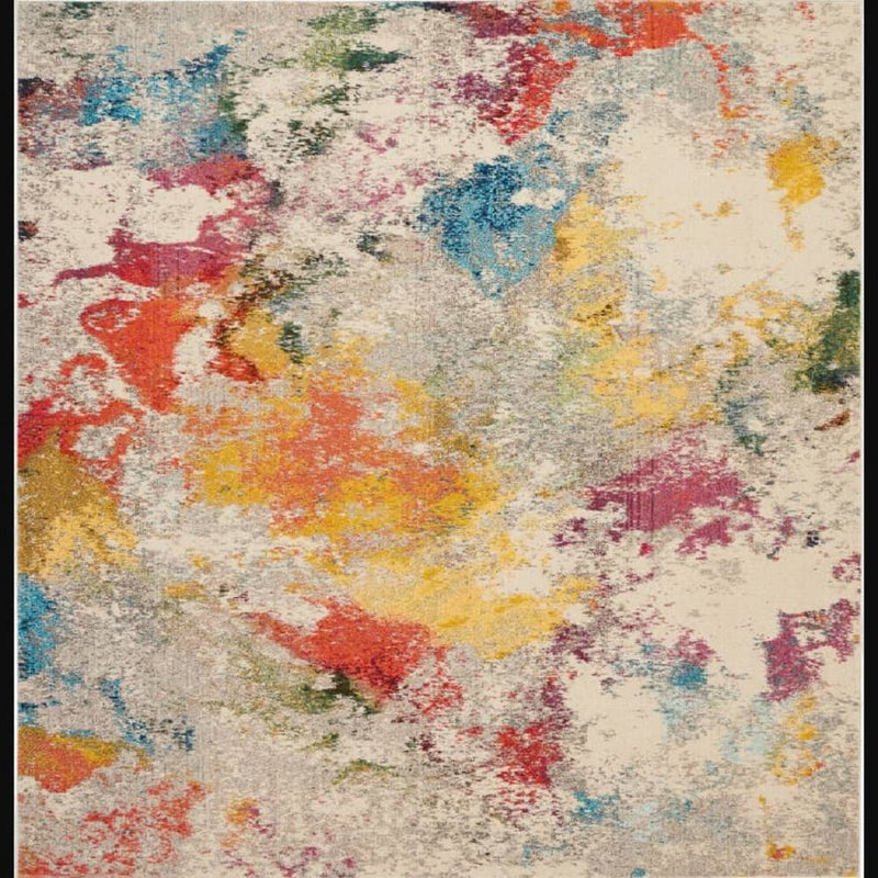 Nourison Modern Abstract Rectangle Area Rug Celestial Ivory Multicolor CES12 Made In Turkey