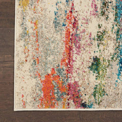 Nourison Modern Abstract Rectangle Area Rug Celestial Ivory Multicolor CES12 Made In Turkey