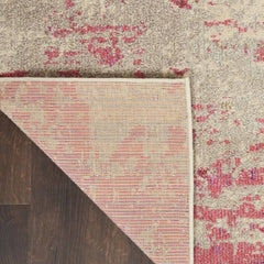 Nourison Modern Abstract Rectangle Area Rug Celestial Ivory Pink CES02 Made In Turkey