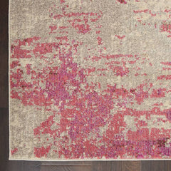Nourison Modern Abstract Rectangle Area Rug Celestial Ivory Pink CES02 Made In Turkey