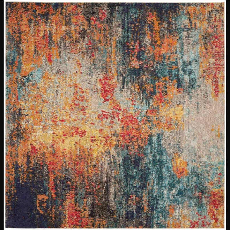 Nourison Modern Abstract Rectangle Area Rug Celestial Multicolor CES15 Made In Turkey
