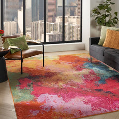 Nourison Modern Abstract Rectangle Area Rug Celestial Palette CES04 Made In Turkey