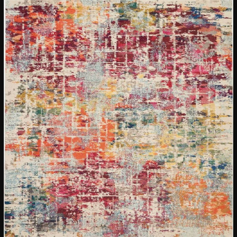 Nourison Modern Abstract Rectangle Area Rug Celestial Pink Multicolor CES13 Made In Turkey