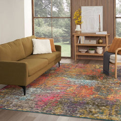 Nourison Modern Abstract Rectangle Area Rug Celestial Sunset CES14 Made In Turkey