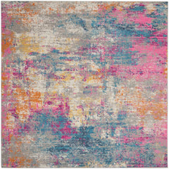 Nourison Modern Abstract Rectangle Area Rug Passion Ivory Multicolor PSN36 Made In Turkey
