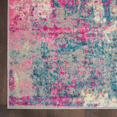 Nourison Modern Abstract Rectangle Area Rug Passion Ivory Multicolor PSN36 Made In Turkey