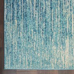 Nourison Modern Abstract Rectangle Area Rug Passion Navy Light Blue PSN09 Made In Turkey