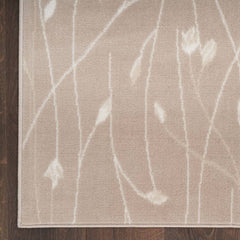 Nourison Modern Floral Rectangle Area Rug Grafix Beige GRF15 Made In Turkey