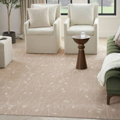 Nourison Modern Floral Rectangle Area Rug Grafix Beige GRF15 Made In Turkey