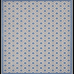 Nourison Modern Geometric Rectangle Area Rug Aloha Blue Grey ALH26 Made In Turkey