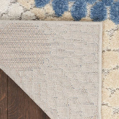 Nourison Modern Geometric Rectangle Area Rug Aloha Blue Grey ALH29 Made In Turkey