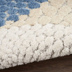 Nourison Modern Geometric Rectangle Area Rug Aloha Blue Grey ALH29 Made In Turkey