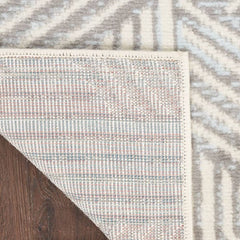 Nourison Modern Geometric Rectangle Area Rug Grafix Grey GRF39 Made In Turkey