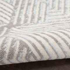 Nourison Modern Geometric Rectangle Area Rug Grafix Grey GRF39 Made In Turkey