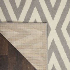 Nourison Modern Geometric  Rectangle Area Rug Grafix White Grey GRF18 Made In Turkey